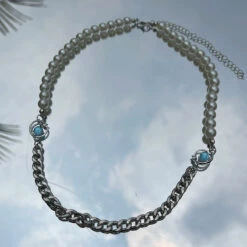 WLNEXT Round Chain Pearl Necklace(Wlnext Round Chain Pearl Necklace)