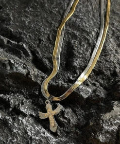 HEIMA Two-Tone Cross Necklace(Heima Two Tone Cross Necklace) -Youth Urban Wear O1CN01SdnNmo1cLygHxagFZ 2206723823585