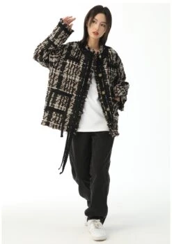 King Prince Retro Tweed Plaid Jacket(King Prince Retro Tweed Plaid Jacket) -Youth Urban Wear O1CN01T8mIPX2AqqKPv51dK 2199858255