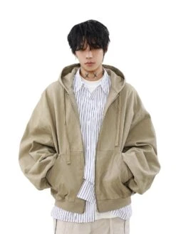 MRNEARLY Vintage Washed Embroidered Silohuette Zip Jacket(Mrnearly Vintage Washed Embroidered Silohuette Zip Jacket)