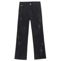 ICONSLAB Textured Spike Denim Jeans(Iconslab Textured Spike Denim Jeans)