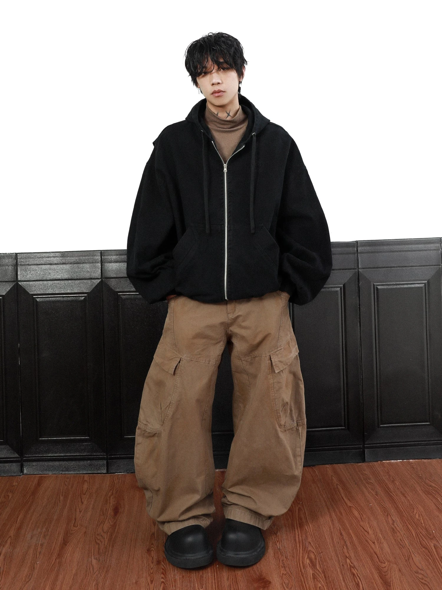 MRNEARLY Vintage Washed Embroidered Silohuette Zip Jacket(Mrnearly Vintage Washed Embroidered Silohuette Zip Jacket) 6 MRNEARLY Vintage Washed Embroidered Silohuette Zip Jacket(Mrnearly Vintage Washed Embroidered Silohuette Zip Jacket) - Image 4