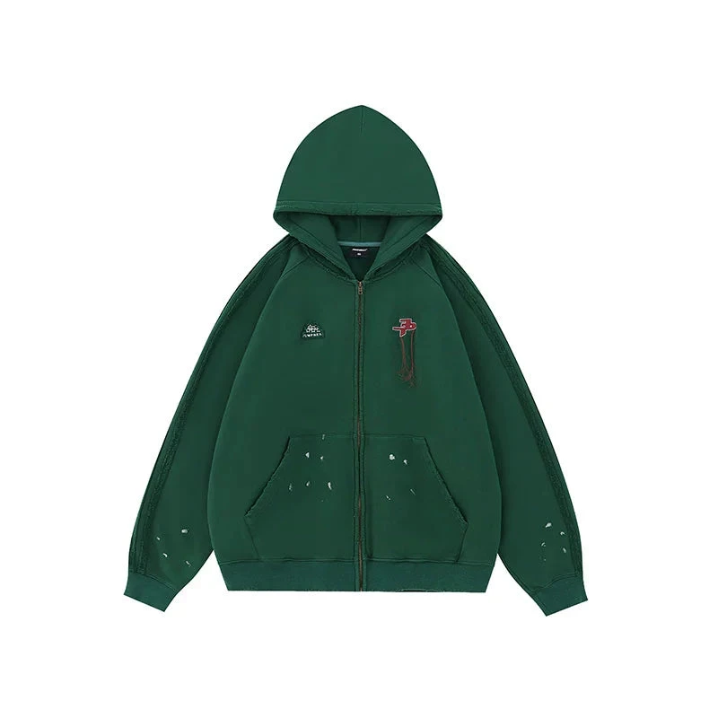 JUMPNEXT Distressed Striped Zip Jacket(Jumpnext Distressed Striped Zip Jacket) 8 JUMPNEXT Distressed Striped Zip Jacket(Jumpnext Distressed Striped Zip Jacket) - Image 6