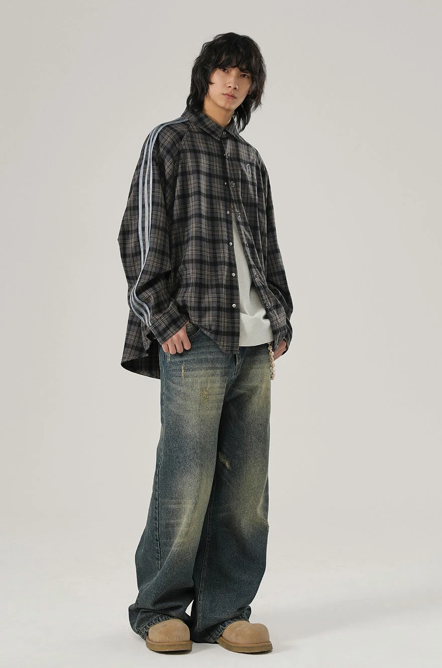 JHYQ Retro Striped Flannel(Jhyq Retro Striped Flannel) 8 JHYQ Retro Striped Flannel(Jhyq Retro Striped Flannel) - Image 6