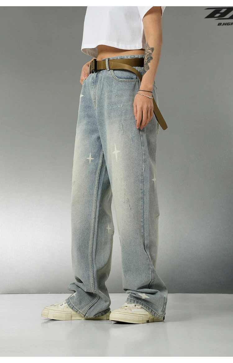 BJHG Star Spike Washed Denim Jeans(Bjhg Star Spike Washed Denim Jeans) 14 BJHG Star Spike Washed Denim Jeans(Bjhg Star Spike Washed Denim Jeans) - Image 12