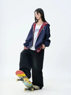 JUMPNEXT Layered Plaid Lined Zip Jacket(Jumpnext Layered Plaid Lined Zip Hoodie) -Youth Urban Wear O1CN01YUTVmt1Zmb2tIkDjc 2126143237