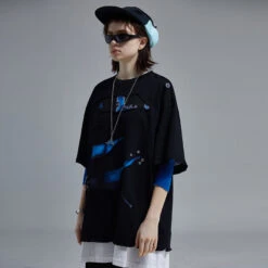 A SQUARE ROOT "Sliced" Layered Tee(A Square Root Slicedlayered Tee)