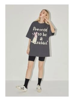 EMPTY REFERENCE "Pretend To Be A Rabbit" Tee(Empty Reference Pretend To Be A Rabbit Tee) -Youth Urban Wear O1CN01aOTQWo1h8lIZMSFkd 668204233