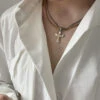 HEIMA Two-Tone Cross Necklace(Heima Two Tone Cross Necklace)