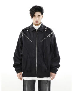 MRNEARLY Star-Studded Bomber Jacket(Mrnearly Star Studded Bomber Jacket)