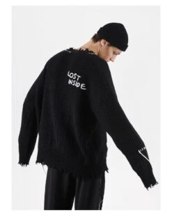 PCLP "Lost Inside" Distressed Knit Sweater(Pclp Lost Inside Distressed Knit Sweater)
