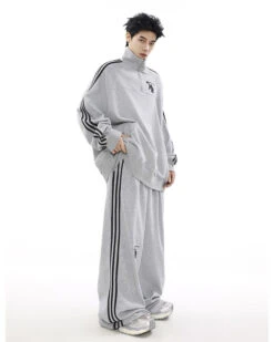 MRNEARLY Wide Leg Track Pants(Mrnearly Wide Leg Track Pants) -Youth Urban Wear O1CN01dTLOHH1VQpe9BkSdJ 2434502648
