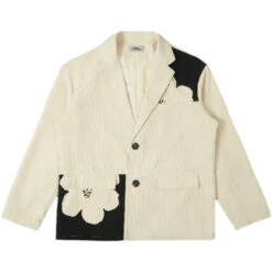 EMPTY REFERENCE Two-Tone Flower Corduroy Blazer(Empty Reference Two Tone Flower Corduroy Blazer) -Youth Urban Wear O1CN01e0XQcj1h8lDGNJWkD 668204233