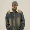 Faux Fur-Lined Faded Denim Jacket(Faux Fur Lined Faded Denim Jacket) -Youth Urban Wear O1CN01eAXwNe1r3OxZ6eTEq 1124265575