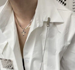 HEIMA Two-Tone Cross Necklace(Heima Two Tone Cross Necklace) -Youth Urban Wear O1CN01fMImxX1cLygNsZDdY 2206723823585