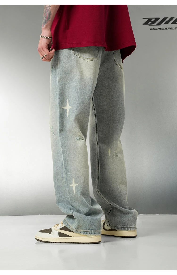 BJHG Star Spike Washed Denim Jeans(Bjhg Star Spike Washed Denim Jeans) 11 BJHG Star Spike Washed Denim Jeans(Bjhg Star Spike Washed Denim Jeans) - Image 9