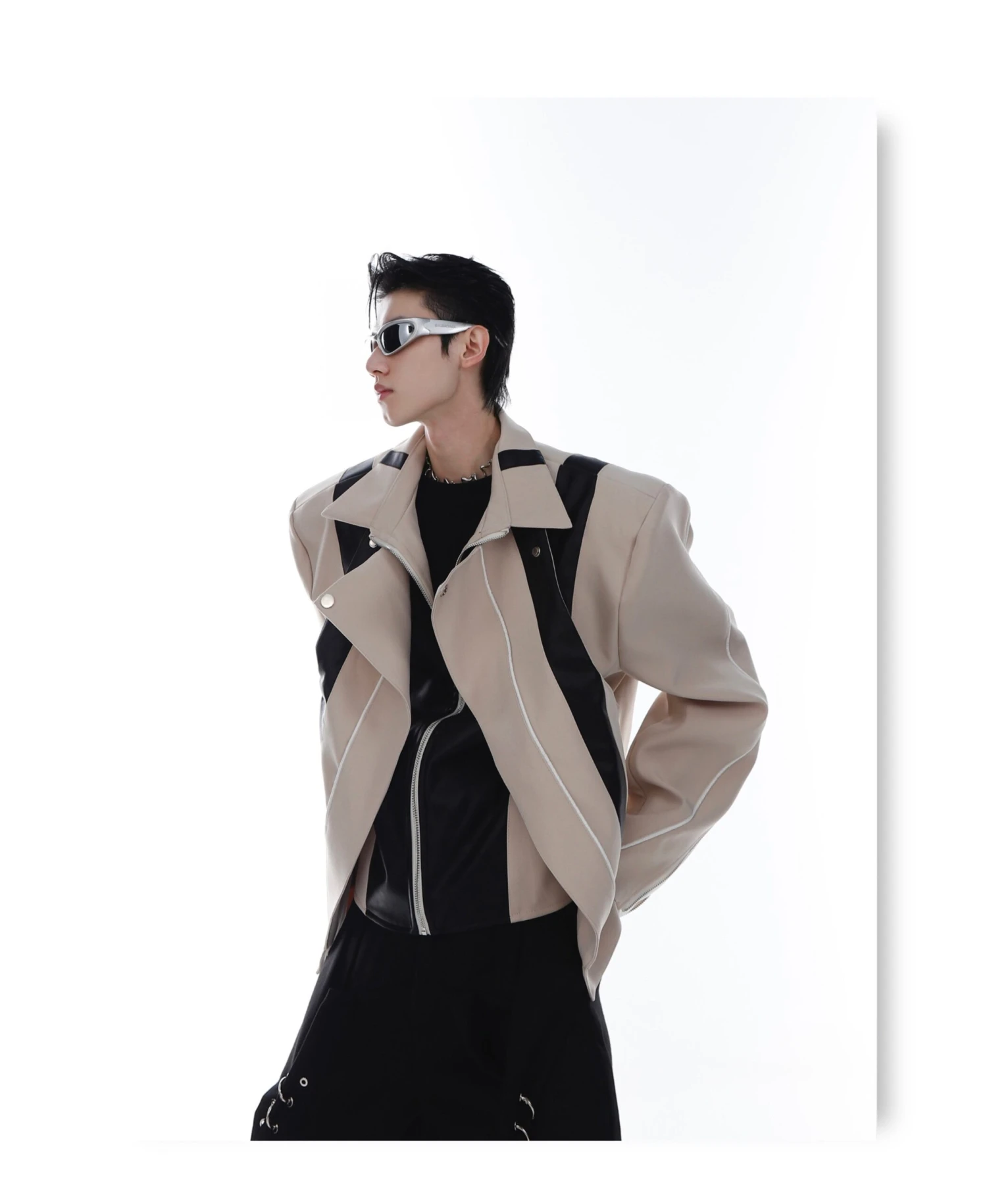 CulturE Spliced Biker Jacket(Culture Spliced Biker Jacket) 9 CulturE Spliced Biker Jacket(Culture Spliced Biker Jacket) - Image 7