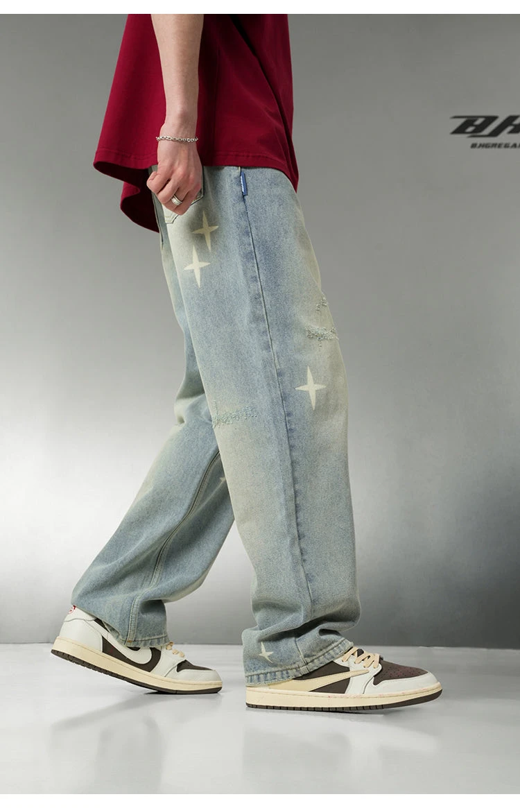 BJHG Star Spike Washed Denim Jeans(Bjhg Star Spike Washed Denim Jeans) 9 BJHG Star Spike Washed Denim Jeans(Bjhg Star Spike Washed Denim Jeans) - Image 7