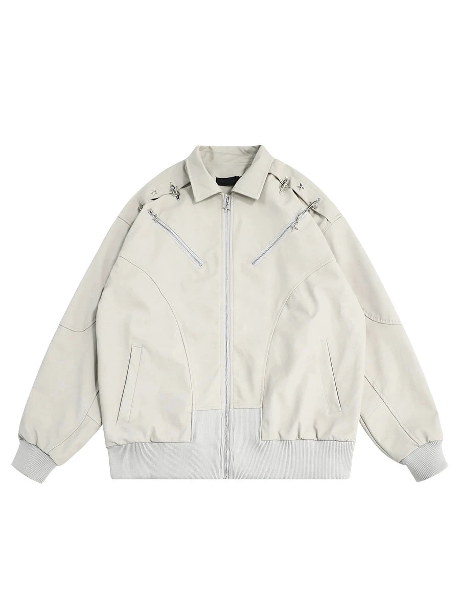 MRNEARLY Star-Studded Bomber Jacket(Mrnearly Star Studded Bomber Jacket) 8 MRNEARLY Star-Studded Bomber Jacket(Mrnearly Star Studded Bomber Jacket) - Image 6