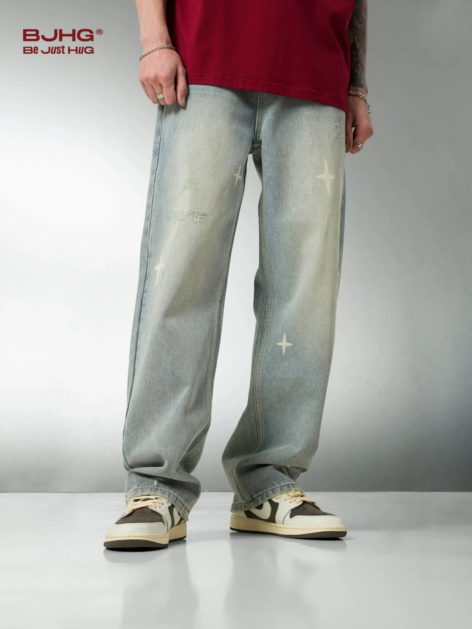 BJHG Star Spike Washed Denim Jeans(Bjhg Star Spike Washed Denim Jeans) 4 BJHG Star Spike Washed Denim Jeans(Bjhg Star Spike Washed Denim Jeans) - Image 2