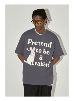 EMPTY REFERENCE "Pretend To Be A Rabbit" Tee(Empty Reference Pretend To Be A Rabbit Tee) -Youth Urban Wear O1CN01m7maWi1h8lIQJLO67 668204233