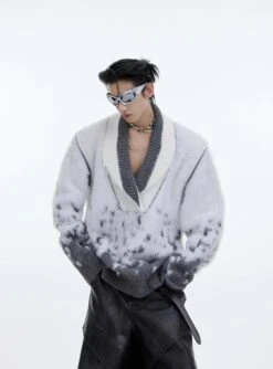 CulturE Contrast Textured V-Neck Sweater(Culture Contrast Textured V Neck Sweater) -Youth Urban Wear O1CN01m9i4tl2MtO0m9oYzu 2209343059885