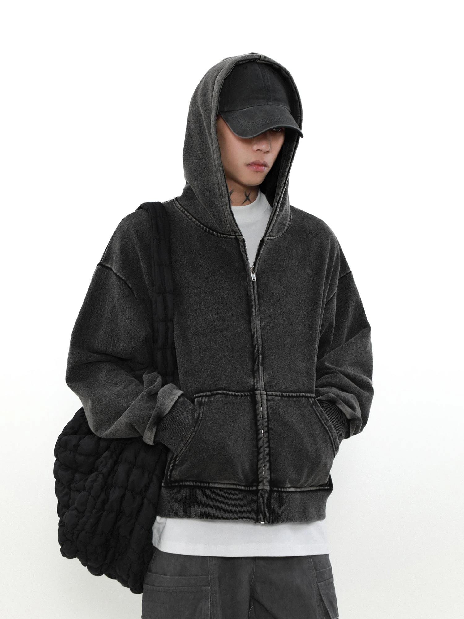 MRNEARLY Heavyweight Vintage Washed Zip Jacket(Mrnearly Heavyweight Vintage Washed Zip Jacket) 3 MRNEARLY Heavyweight Vintage Washed Zip Jacket(Mrnearly Heavyweight Vintage Washed Zip Jacket)