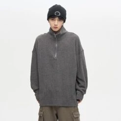 77F7GHT Quarter Zip Ribbed Fleece Jacket(77f7ght Quarter Zip Ribbed Fleece Jacket)