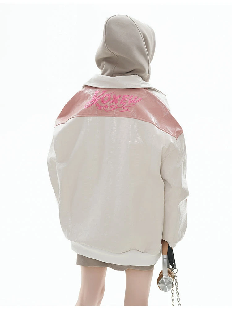 GCINIM Two-Tone Faux Leather Jacket(Gcinim Two Tone Faux Leather Jacket) 7 GCINIM Two-Tone Faux Leather Jacket(Gcinim Two Tone Faux Leather Jacket) - Image 5