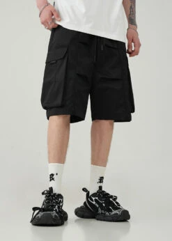 BJHG Pleated Drawstring Cargo Shorts(Bjhg Pleated Drawstring Cargo Shorts)