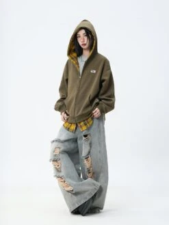 JUMPNEXT Layered Plaid Lined Zip Jacket(Jumpnext Layered Plaid Lined Zip Hoodie) -Youth Urban Wear O1CN01sozHa61Zmb2tUP0e1 2126143237 1