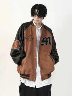 MRNEARLY "1997" Suede Varsity Jacket(Mrnearly 1997 Suede Varsity Jacket)