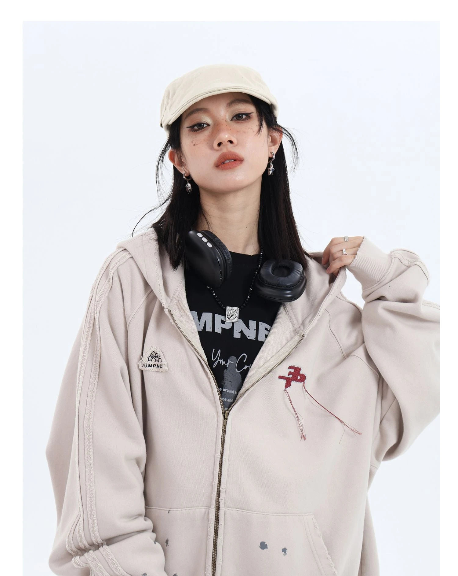 JUMPNEXT Distressed Striped Zip Jacket(Jumpnext Distressed Striped Zip Jacket) 15 JUMPNEXT Distressed Striped Zip Jacket(Jumpnext Distressed Striped Zip Jacket) - Image 13