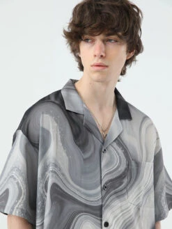 NOSAW Marble Button Up Shirt(Nosaw Marble Button Up Shirt)