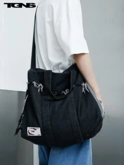 TGNS Washed Denim Distressed Messenger Bag(Tgns Washed Denim Distressed Messenger Bag) -Youth Urban Wear O1CN01z0t4Cf1cHrIZpcQYG 0 item pic