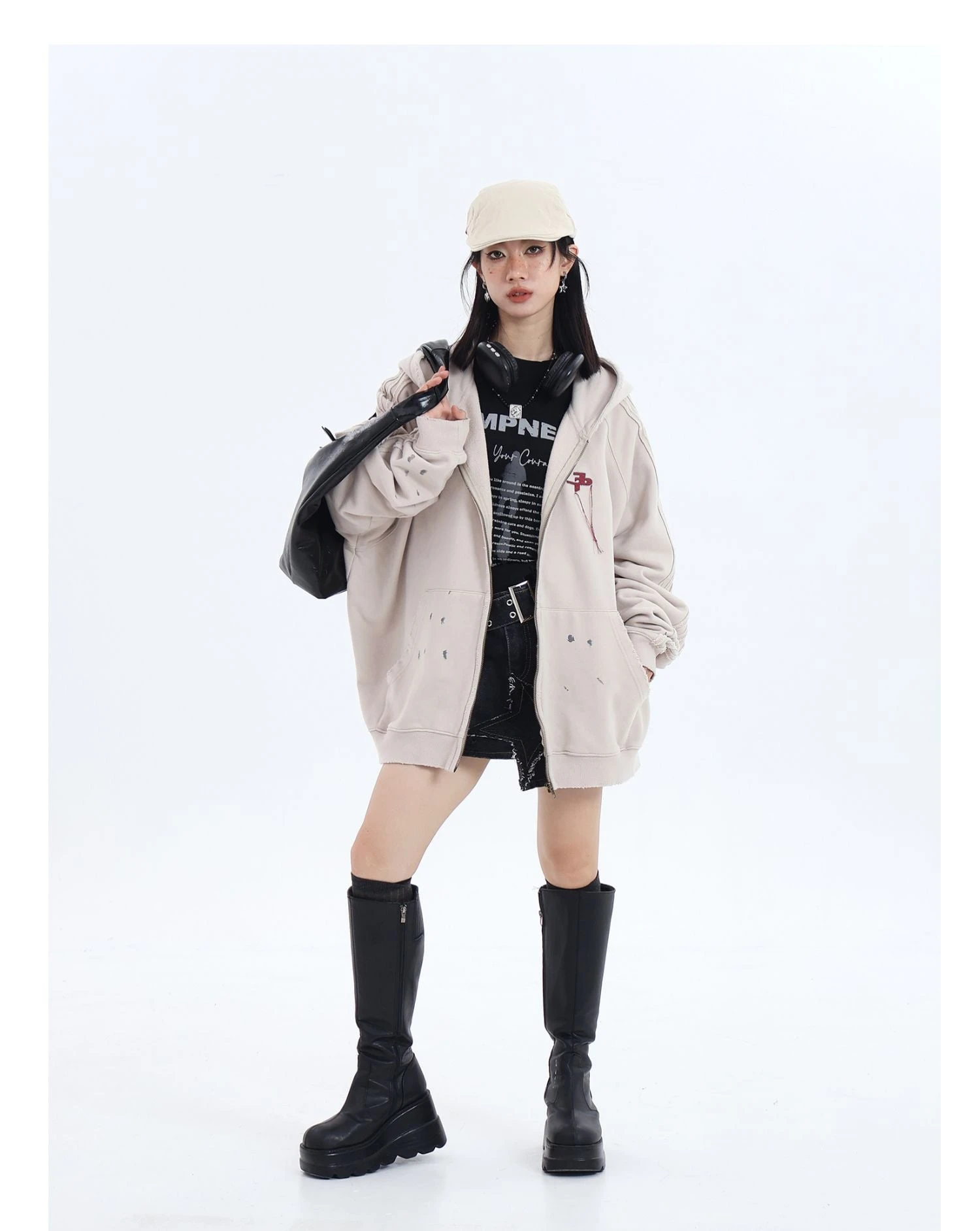 JUMPNEXT Distressed Striped Zip Jacket(Jumpnext Distressed Striped Zip Jacket) 14 JUMPNEXT Distressed Striped Zip Jacket(Jumpnext Distressed Striped Zip Jacket) - Image 12