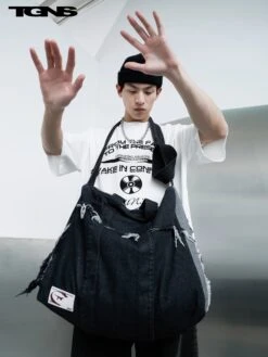 TGNS Washed Denim Distressed Messenger Bag(Tgns Washed Denim Distressed Messenger Bag) -Youth Urban Wear O1CN01zffPBZ1cHqvfqlL8T 2207284933576