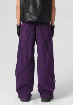 JHYQ Vertical Zip Cargo Pants(Jhyq Vertical Zip Cargo Pants) 32 JHYQ Vertical Zip Cargo Pants(Jhyq Vertical Zip Cargo Pants) -Youth Urban Wear Purple3