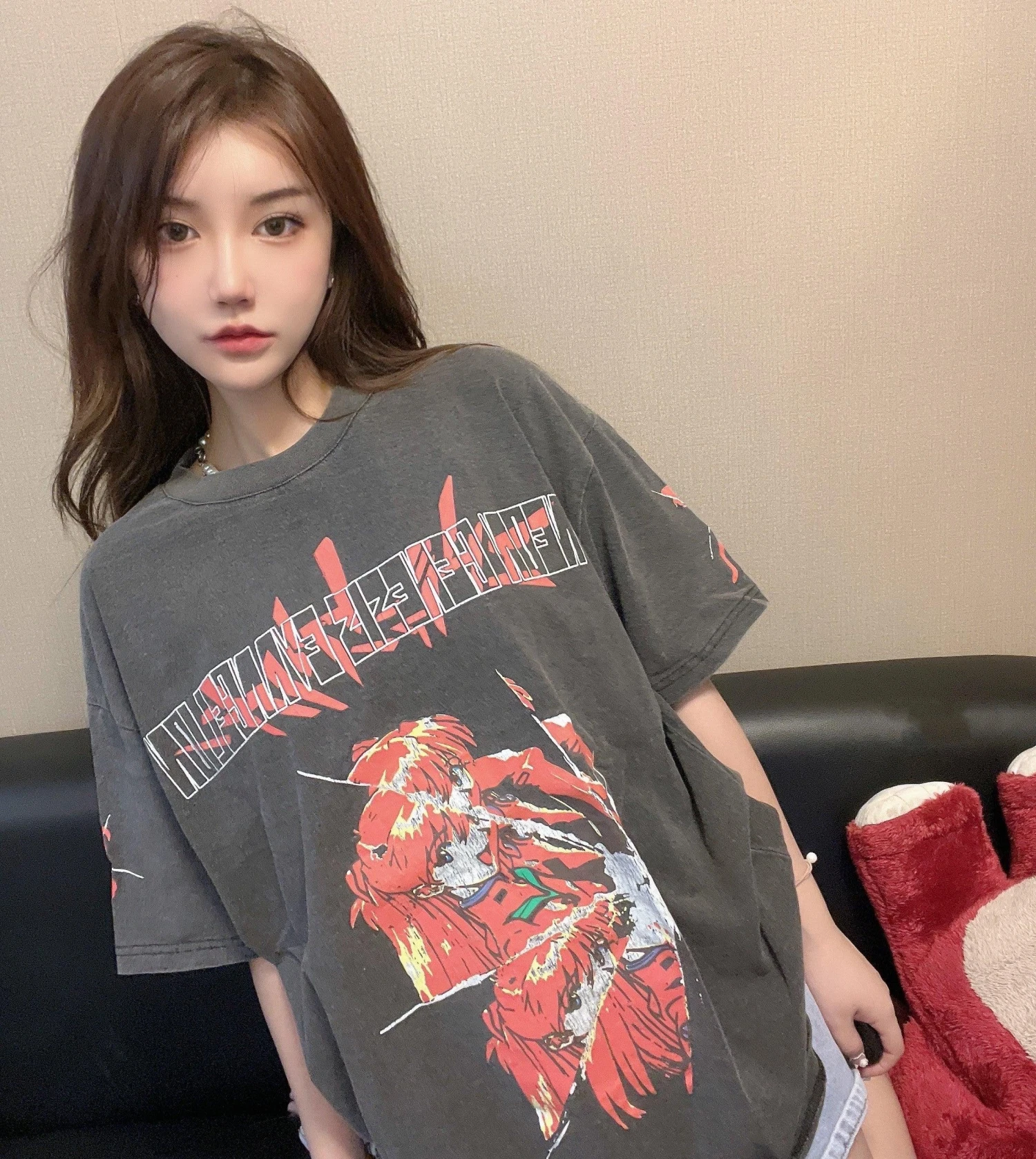 Vintage Washed "Asuka Sehnsucht" Oversized Tee(Vintage Washed Asuka Sehnsucht Oversized Tee) 13 Vintage Washed "Asuka Sehnsucht" Oversized Tee(Vintage Washed Asuka Sehnsucht Oversized Tee) - Image 11