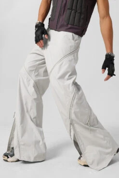 JHYQ Vertical Zip Cargo Pants(Jhyq Vertical Zip Cargo Pants) 24 JHYQ Vertical Zip Cargo Pants(Jhyq Vertical Zip Cargo Pants) -Youth Urban Wear White4