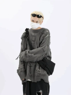 MaxDstr Ripped Grunge Sweater(Maxdstr Ripped Grunge Sweater)