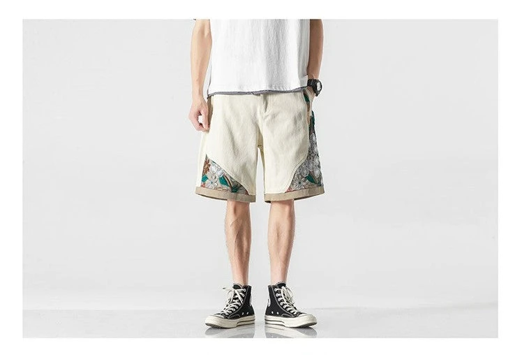 Embroidered Floral Patchwork Shorts(Embroidered Floral Patchwork Shorts) 10 Embroidered Floral Patchwork Shorts(Embroidered Floral Patchwork Shorts) - Image 8