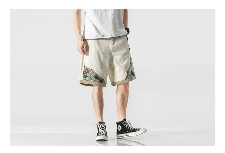 Embroidered Floral Patchwork Shorts(Embroidered Floral Patchwork Shorts) 12 Embroidered Floral Patchwork Shorts(Embroidered Floral Patchwork Shorts) - Image 10